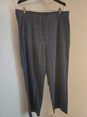 Grey Plaid Wide Leg Trousers Old Navy XL - comfortable work pants